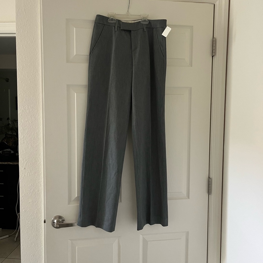 Low Rise Grey Wide Leg Trousers